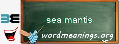 WordMeaning blackboard for sea mantis